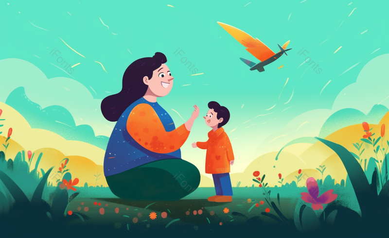 蓝色衣服卷发妈妈卡通手绘人物母亲节插画温馨母亲节原创插画素材,插画/手绘图,插画/手绘图库,插画/手绘图下载,插画/手绘